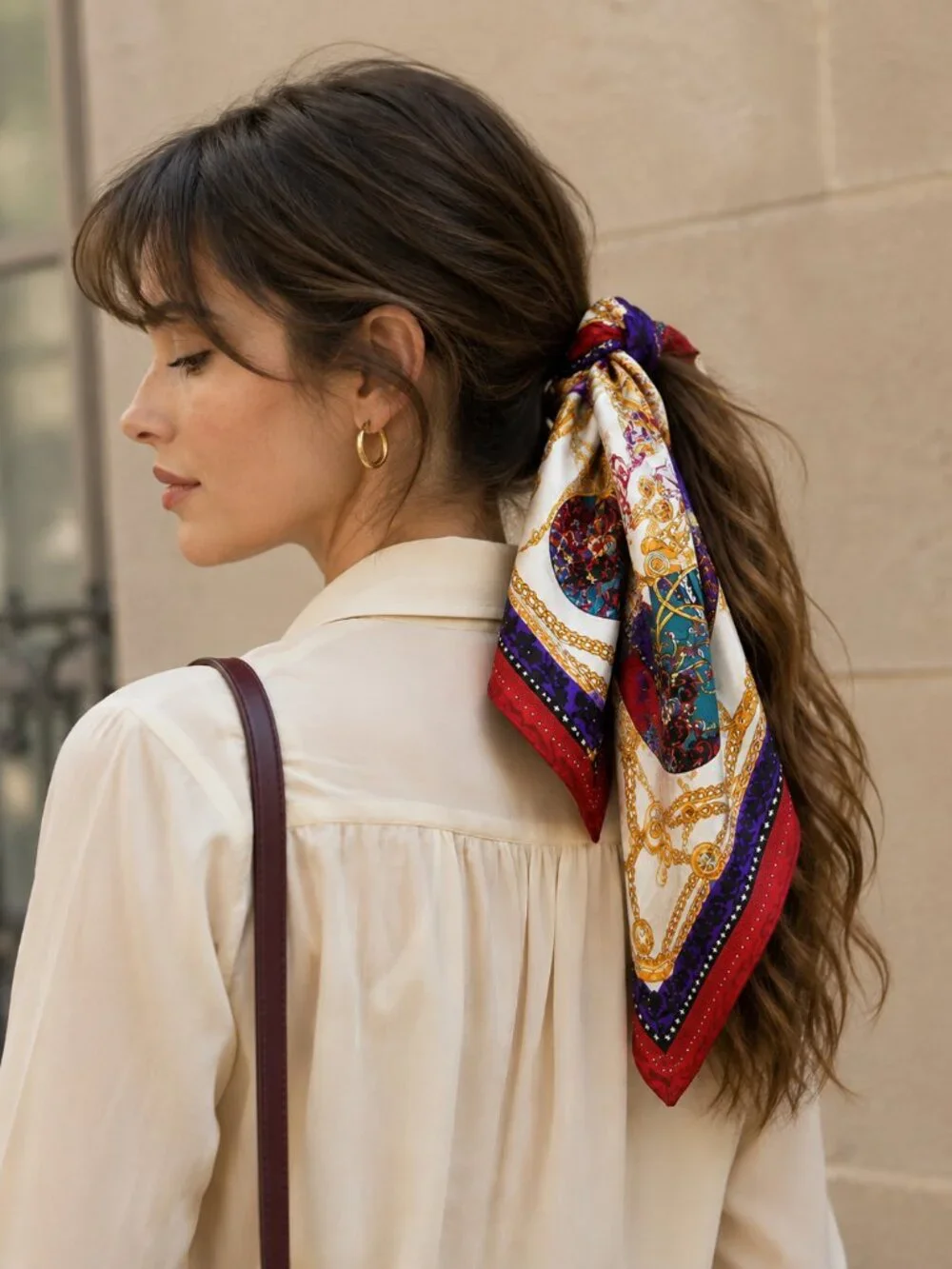 Fabergé Egg Print Rolled Edge Silk Scarf 31.5